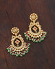 gold and polki indian wedding earrings