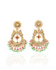 gold and polki indian wedding earrings